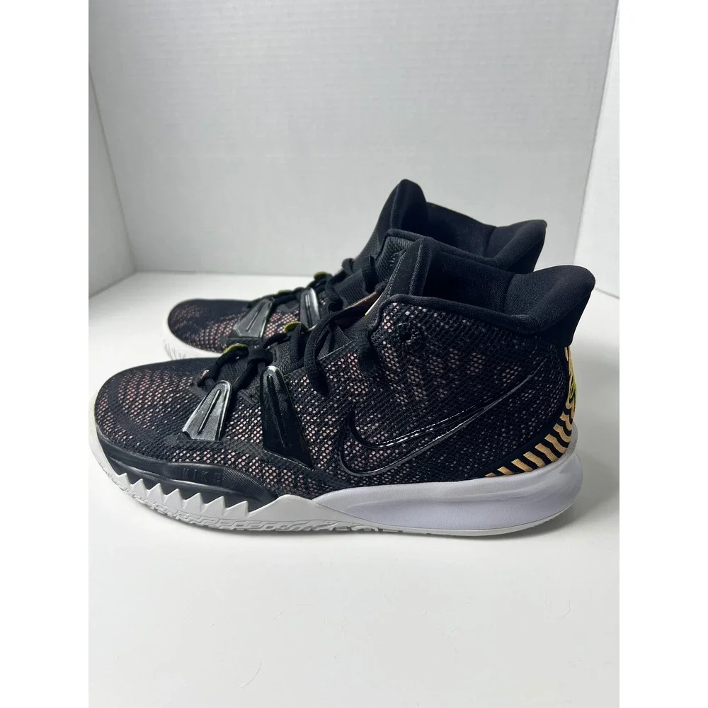 Nike Kyrie 7 GS Black Arctic Punch Opti Yellow Basketball Shoes CT4080-015 7Y